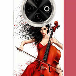 Tecno Spark 30C Uyumlu çello çalan kadın UV Baskılı Silikon Kılıf