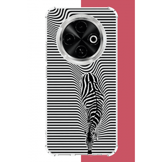 Tecno Spark 30C Uyumlu Abstract zebra UV Baskılı Silikon Kılıf