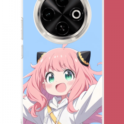Tecno Spark 30C Uyumlu kawaii pembe saçlı kız UV Baskılı Silikon Kılıf Tecno Spark 30C Uyumlu kawaii pembe saçlı kız UV Baskılı Silikon Kılıf