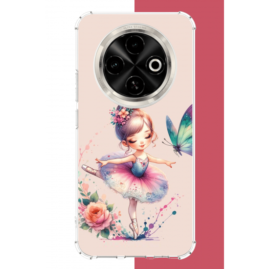 Tecno Spark 30C Uyumlu minik balerin1 UV Baskılı Silikon Kılıf