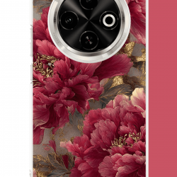 Tecno Spark 30C Uyumlu kırmızı çiçek UV Baskılı Silikon Kılıf Tecno Spark 30C Uyumlu kırmızı çiçek UV Baskılı Silikon Kılıf