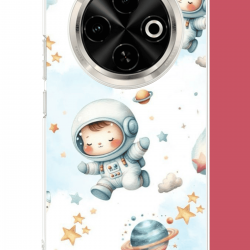 Tecno Spark 30C Uyumlu Minik Astronot UV Baskılı Silikon Kılıf Tecno Spark 30C Uyumlu Minik Astronot UV Baskılı Silikon Kılıf