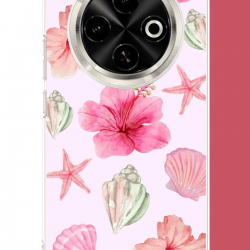 Tecno Spark 30C Uyumlu pembe çiçek UV Baskılı Silikon Kılıf Tecno Spark 30C Uyumlu pembe çiçek UV Baskılı Silikon Kılıf