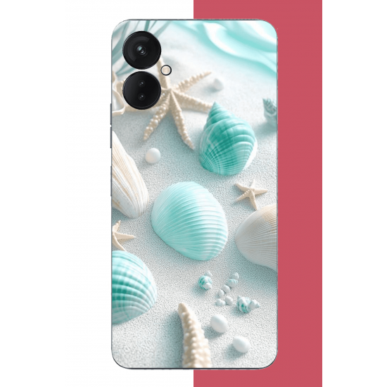 Tecno Spark 9 Pro Uyumlu turkuaz deniz kabuğu UV Baskılı Silikon Kılıf Tecno Spark 9 Pro Uyumlu turkuaz deniz kabuğu UV Baskılı Silikon Kılıf