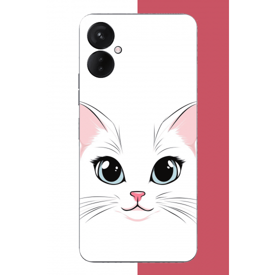 Tecno Spark 9 Pro Uyumlu kedi yüzü UV Baskılı Silikon Kılıf