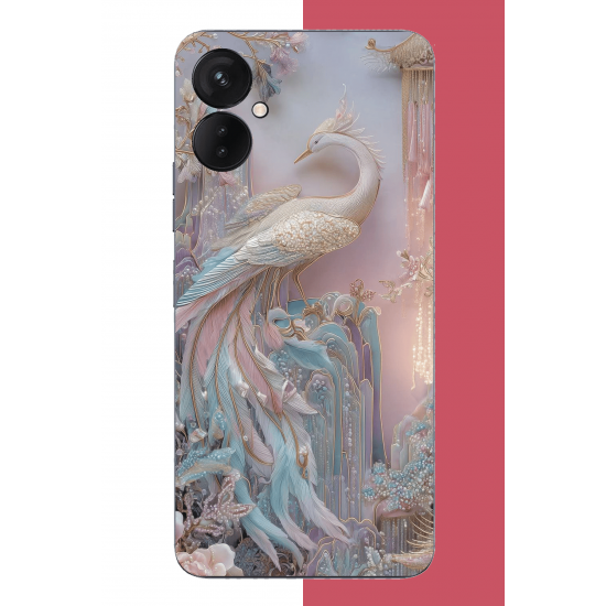Tecno Spark 9 Pro Uyumlu kristal kuğu UV Baskılı Silikon Kılıf