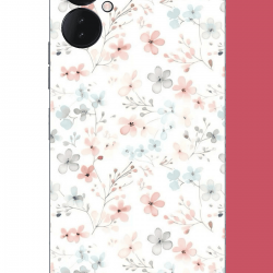 Tecno Spark 9 Pro Uyumlu lila mavi pattern UV Baskılı Silikon Kılıf