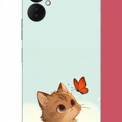 Tecno Spark 9 Pro Uyumlu minik kedi UV Baskılı Silikon Kılıf