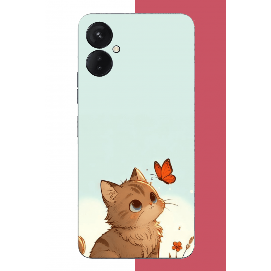 Tecno Spark 9 Pro Uyumlu minik kedi UV Baskılı Silikon Kılıf