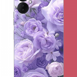 Tecno Spark 9 Pro Uyumlu mor çiçek UV Baskılı Silikon Kılıf