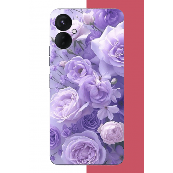 Tecno Spark 9 Pro Uyumlu mor çiçek UV Baskılı Silikon Kılıf