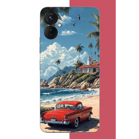 Tecno Spark 9 Pro Uyumlu palm sahil UV Baskılı Silikon Kılıf Tecno Spark 9 Pro Uyumlu palm sahil UV Baskılı Silikon Kılıf