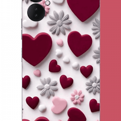 Tecno Spark 9 Pro Uyumlu bordo kalp UV Baskılı Silikon Kılıf