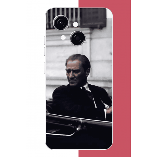 Tecno Spark GO 1 Uyumlu atatürk makam arabasında UV Baskılı Silikon Kılıf
