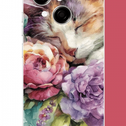 Tecno Spark GO 1 Uyumlu sulu boya kedi UV Baskılı Silikon Kılıf