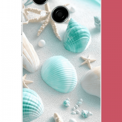 Tecno Spark GO 1 Uyumlu turkuaz deniz kabuğu UV Baskılı Silikon Kılıf