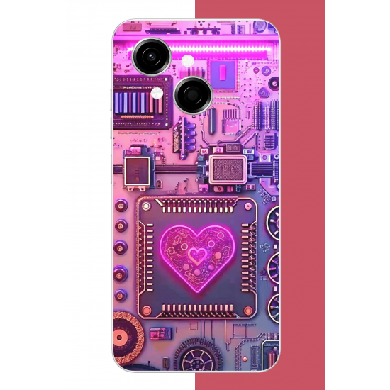Tecno Spark GO 1 Uyumlu Cyberpunk neon UV Baskılı Silikon Kılıf