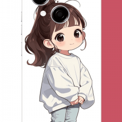 Tecno Spark GO 1 Uyumlu kawaii beyaz sweatshirt kız UV Baskılı Silikon Kılıf