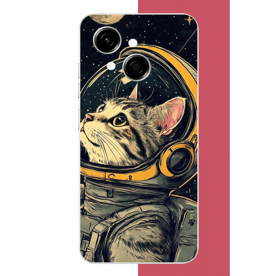 Tecno Spark GO 1 Uyumlu astronot kedi UV Baskılı Silikon Kılıf Tecno Spark GO 1 Uyumlu astronot kedi UV Baskılı Silikon Kılıf