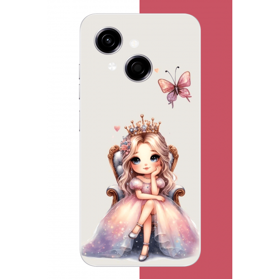 Tecno Spark GO 1 Uyumlu minik prenses UV Baskılı Silikon Kılıf
