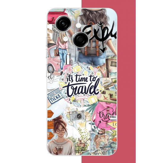 Tecno Spark GO 1 Uyumlu Travel3 UV Baskılı Silikon Kılıf
