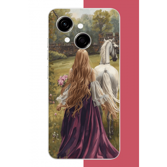 Tecno Spark GO 1 Uyumlu mor elbiseli kadın UV Baskılı Silikon Kılıf Tecno Spark GO 1 Uyumlu mor elbiseli kadın UV Baskılı Silikon Kılıf