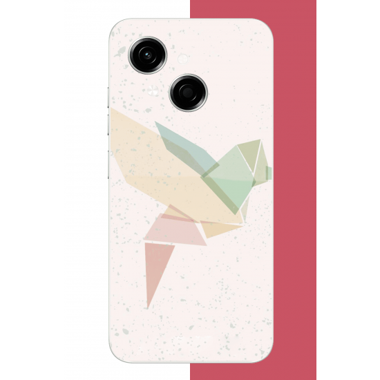 Tecno Spark GO 1 Uyumlu origami kuş UV Baskılı Silikon Kılıf