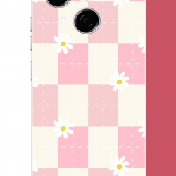 Tecno Spark GO 1 Uyumlu papatyalı grid UV Baskılı Silikon Kılıf