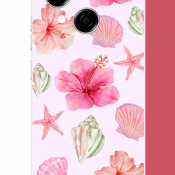 Tecno Spark GO 1 Uyumlu pembe çiçek UV Baskılı Silikon Kılıf