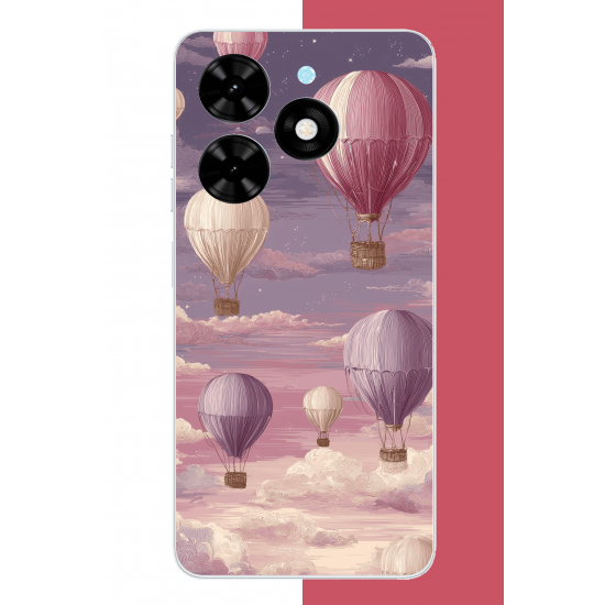 Tecno Spark Go 2024 Uyumlu uçan balon UV Baskılı Silikon Kılıf