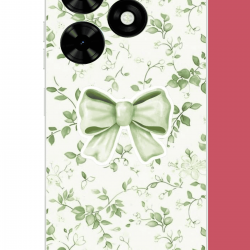 Tecno Spark Go 2024 Uyumlu yeşil fiyonk pattern UV Baskılı Silikon Kılıf
