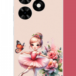 Tecno Spark Go 2024 Uyumlu minik balerin2 UV Baskılı Silikon Kılıf