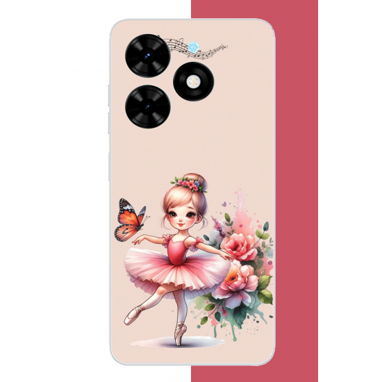 Tecno Spark Go 2024 Uyumlu minik balerin2 UV Baskılı Silikon Kılıf