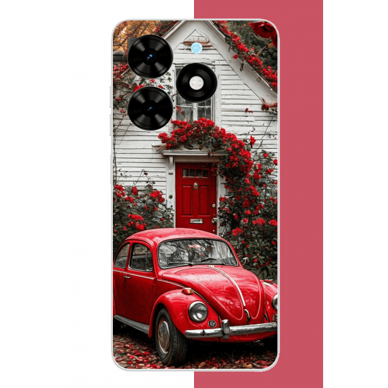 Tecno Spark Go 2024 Uyumlu kırmızı vos vos UV Baskılı Silikon Kılıf