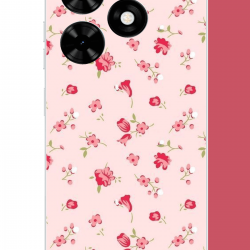 Tecno Spark Go 2024 Uyumlu pembe çiçekli pattern UV Baskılı Silikon Kılıf