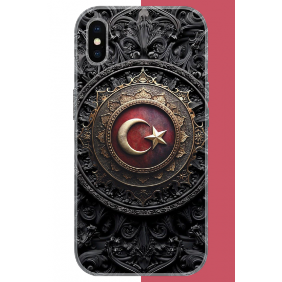 iPhone XS MAX Uyumlu Türk Rozet UV Baskılı Silikon Kılıf