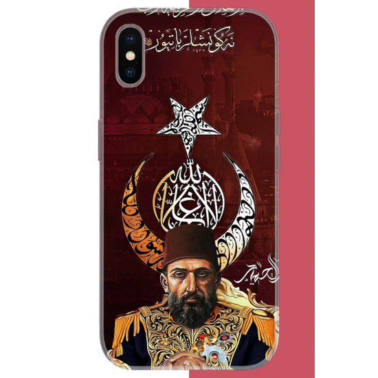iPhone XS MAX Uyumlu Abdulhamit UV Baskılı Silikon Kılıf