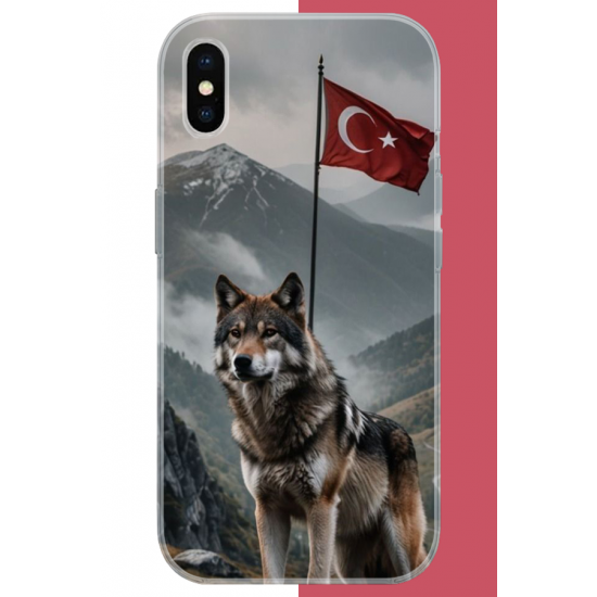 iPhone XS MAX Uyumlu Ulu Kurt UV Baskılı Silikon Kılıf