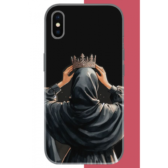 iPhone XS MAX Uyumlu Taç UV Baskılı Silikon Kılıf