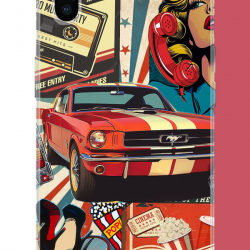 iPhone XS MAX Uyumlu Retro UV Baskılı Silikon Kılıf