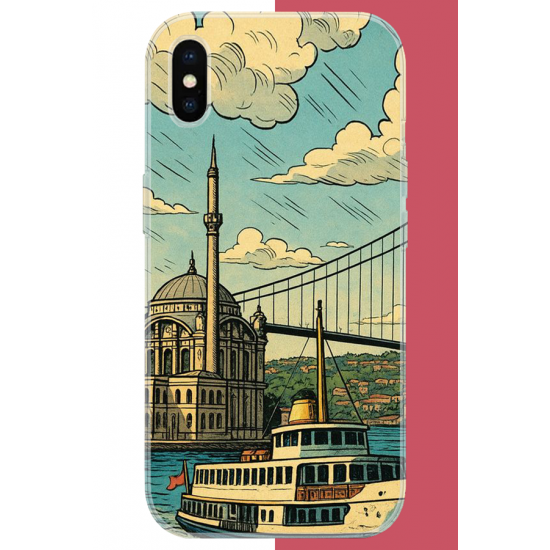 iPhone XS MAX Uyumlu İstanbul UV Baskılı Silikon Kılıf