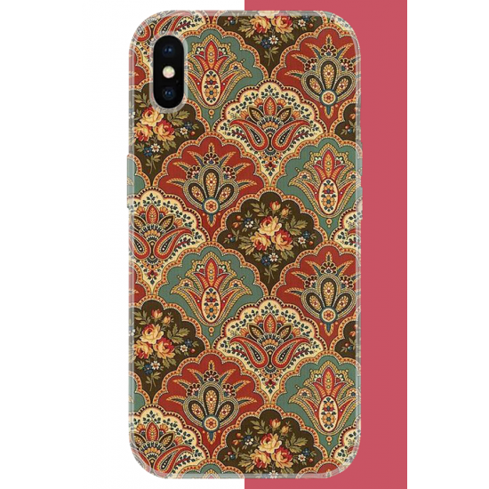 iPhone XS MAX Uyumlu Çini Motif UV Baskılı Silikon Kılıf