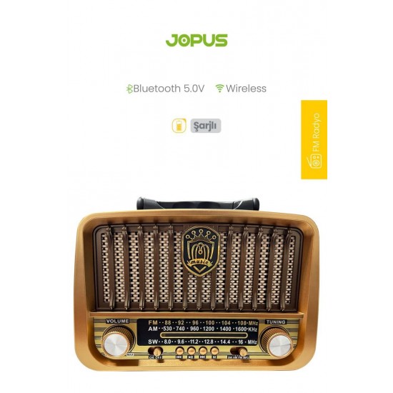 Jopus Morrina III Bluetoothlu Radyolu Bluetooth Hoparlör